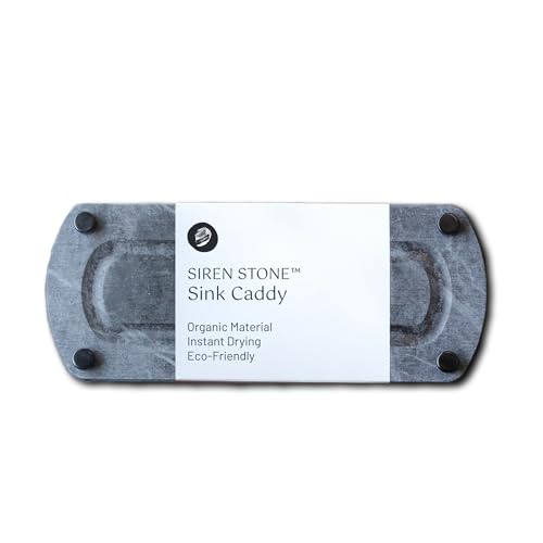 Premium Sink Caddy – Water-Absorbing Diatomaceous Earth Tray for Sink, Elevated Stainless Steel Feet, Non-Toxic, Fast-Drying, Kitchen or Bathroom - color: Slate