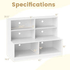Giantex Storage Bench with Shelf, 3-Tier Entryway Storage Cabinet w/Seat, 2-in-1 Shoe Bench w/Bookshelf, Anti-tip Kits, Modern Style 6-Cube Organizer for Living Room, Study, Hallway, White
