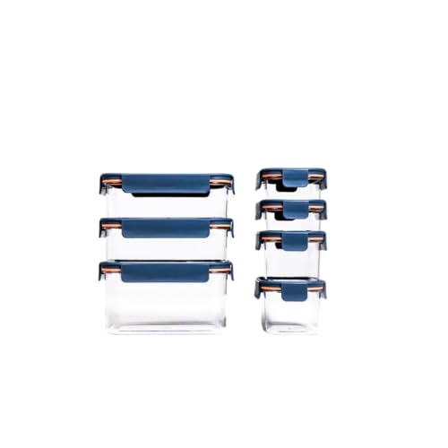 LocknLock LBF405RS7N Modular Plus Food Storage Container,14 set (7 containers & 7 Lids)- Navy - color: Navy, size: 14 set (7 containers & 7 Lids)