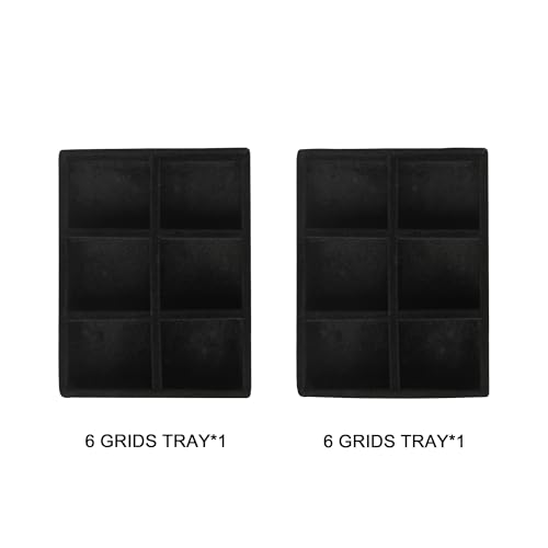 Frebeauty Small Jewelry Tray Set,Stackable Velvet Jewelry Organizer Tray,Mini Jewelry Drawer Organizer,Drawer Inserts,4.92 x 3.74 x 0.9 Inches,6 Grid Earring Organizer for Women(Set 2,Black) - color: Black, size: 6 Grids Set 2