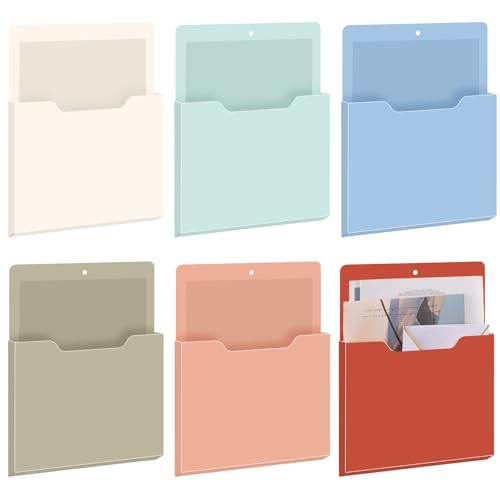 Fuutreo 6 Pcs Magnetic Wall File Organizer Magnetic Wall File Holder Refrigerator Magazine Holder for Mail Letters Paper(Vintage Boho,Vertical-large) - color: Vintage Boho, size: Vertical-Large