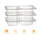 25 Pack Double Compartment Condiment Container with Lid, 5oz Disposable Small Snack Container 2 Compartment for Meal Prep, Salad Dressing, Dipping Sauce, Travel Snacks
