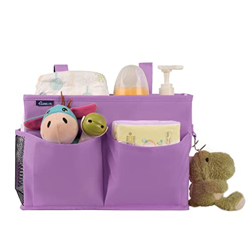 Surblue Caddy Hanging Organizer Bedside Storage Bag for Bunk and Hospital Beds, Purple, Small - color: Purple, size: Small