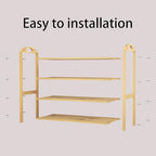 4-Tier Shoe Rack Bamboo Shoe Organizer Free Standing Shoe Storage for Entryway, Closet, Hallway, Bathroom and Living Room, Natural - size: 4 TIER