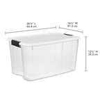 Sterilite 8-Pack 70 Quart Ultra Latch Box, Clear Storage Organizer Bins with Latching Lids - Stackable Plastic Containers for Home Organization in Garage, Attic, Basement, and Closet - size: 70 Quart