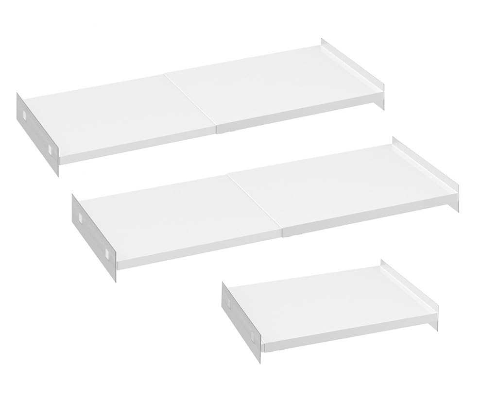 Closet Shelf Divider Expandable Cabinet Tension Shelving Rack Heavy Duty Metal DIY Shelves Separator for Wardrobe Cupboard Cabinet Pantry Kitchen Bathroom,White,3packs - size: 11.8"D x 16.9"-31.5" W-3PCS
