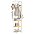 ELYKEN Coat Rack Freestanding, Hall Tree with 3 Storage Shelves and 12 Hooks, Industrial Clothes Rack Stand Organizer for Bedroom, Hallway, Entryway, Office, Living Room - color: Natural