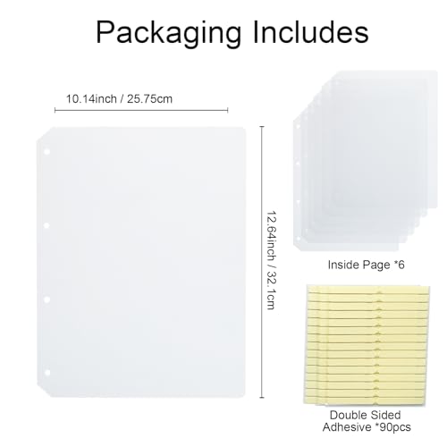Large Press on Nail Organizer Book Insert Pages 6 Sheets Fake Nails Storage Insert Page Acrylic Salon Display Supplies Removable with Double-Sided Adhesive A4 Size - color: A4-6 Pages
