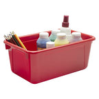 Storex Small Cubby Bins, Pack of 5, 12.2 x 7.8 x 5.1 Inches, Red (62415U05C) - color: Red, style: Bin Only