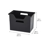 IRIS USA Large Portable Desktop File Box with Open Lid, 4 Pack, Side Handles, Hanging File Folders, Tabs & Inserts, Letter Size, Magazines, Newspapers, Mail, Books, Notebooks, Black - style: Black L - 4 Pack