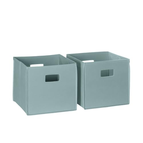 RiverRidge Kids 2pc Fabric Collapsible Storage Cube Organizers with Handles for Playroom Organization - Sea Green - color: 2 Sea Green Bins