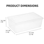 novelinks 12 Pack 6QT Plastic Storage Bins with Lids, Stackable Clear Containers with Latches, Durable Nestable Boxes for Office, Home, Garage, Shoes Organization - size: 6 Qt - 12 Pack