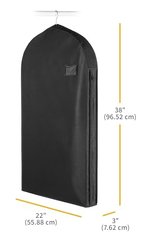 Whitmor Deluxe Zippered Suit Bag, Black - color: Suit Bag Black