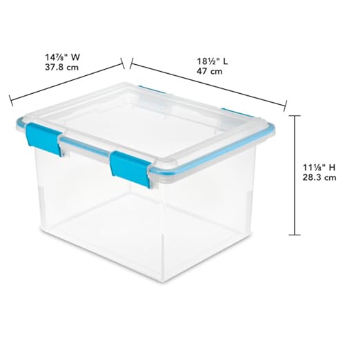 Sterilite 4-Pack Gasket Box, Weather-Resistant Storage Bins with Latching Lids, 32 Quart - Heavy-Duty Organizing Containers for Closet, Bathroom, and Office - size: 32 Quart, style: 4 Pack