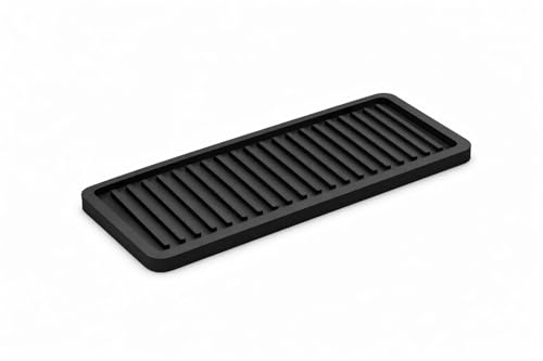 ZAPPOWARE Silicone Kitchen Sink Caddy Sponge Holder 11" x 4.33", Black - Bathroom Vanity Tray Organizer, Kitchen Soap Tray for Dish Scrubber, Soap Dispenser and Sponge - color: Black, size: 11" x 4.3" x 0.4"