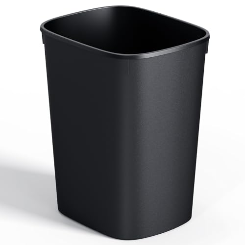 CEROELDA Small Bathroom Trash Can, 2.6 Gallon Slim Mini Garbage Can Small Trash Bin Plastic Waste Basket for Dorm Room, Bedroom, Office, Toilet (Black) - color: 1 Pack-No Lid-Black