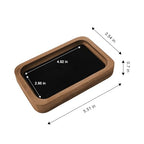 Walnut Wood Serving Tray with Velvet Liner – Decorative Valet Catchall Organizer for Desk, Nightstand & Entryway | Jewelry, Keys & Accessories Holder