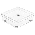 Glad Clear Plastic Organizer Bin – 6” x 6” x 2.2” Drawer Storage Tray with Non-Slip Feet, Clear - size: 6x6 (Pack of 1)