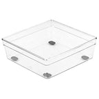 Glad Clear Plastic Organizer Bin – 6” x 6” x 2.2” Drawer Storage Tray with Non-Slip Feet, Clear - size: 6x6 (Pack of 1)