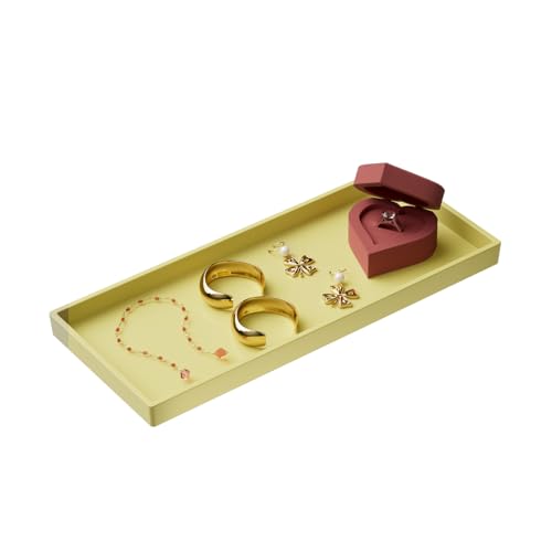 Vanity and Bathroom Tray, 11.8" ABS Countertop Organizer,Waterproof Vanity Tray for Toilet Tank,Perfume,Soap,Keys,Bathroom Accessories,Kitchen and Bath Trays,Non Slip Small Trays,Gold - color: Gold, size: 11.8" x 5" x 0.7"