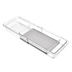 madesmart Expandable Dental Tray Drawer Organizer with Drying Stone, Clear Plastic Organizer for Toothbrush, Dental Floss, Water Flosser, Mouthwash - size: Expandable