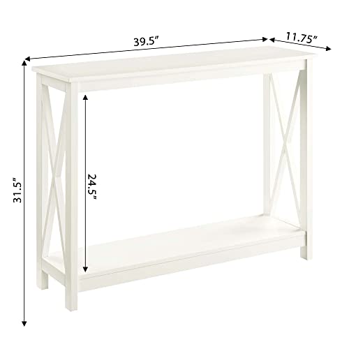 Convenience Concepts Oxford Console Table 39.5" - Sofa Table with Storage Shelf, Transitional Entryway Hall Table for Living Room and Bedroom, Display Foyer Table, Ivory - color: Ivory