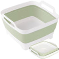Collapsible Dish Tub 9L-Collapsible Basin Bucket Portable Sink-Outdoor Multiuse Foldable Sink Tub Wash Dish Basin for Kitchen Basin RV Camping (Green) - color: Green