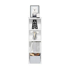 Furinno PASIR Book Shelf, 4-Tier Modern Bookshelf, Open Shelves Bookcase 9 x 12 x 42, Easy Assembly, for Living Room, Bedroom, Home Office, White - color: White, size: 4-Tier Cube