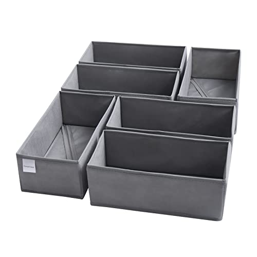6 Packs Dresser Drawer Organizers for Clothing,Woven-Fabric Baby Clothes Organizer and storage in Bedroom-Closet & Drawer Organization-1 Large Cell - color: Gray, size: 1 cell
