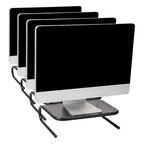 Mind Reader Monitor Stand, Ventilated Laptop Riser, Desktop Organizer, Metal, 14.5" L x 11.25" W x 4.25" H, Black (Pack of 8) - size: 8-Pack