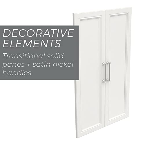 ClosetMaid Modular Storage Pair Set, Wood Closet Organizer, Shaker Style, Add On Accessory for Shelf Units, White, Solid 2-Door Kit - color: White