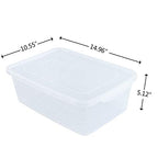 Inhouse 14 Quart Clear Storage Bin, Plastic Latching Box/Container with Lid, Shoe Boxes, Set of 4