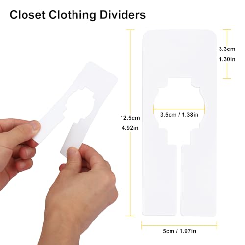 140 Pieces Rectangular Size Dividers, Clothing Hanger Dividers - Premium Clothing Rack Dividers for Exceptional Wardrobe Organization, Writable, by KUKLIPJIM