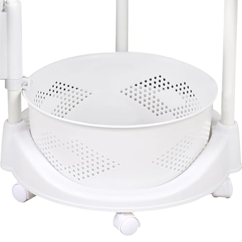 4 Tier Kitchen Storage Rack, Rotating Storage Shelf with Lockable Casters Multi-Layer Kitchen Storage Shelf Vegetable Rotating Shelf Organizer Stackable Storage Shelf Round Storage Car - size: 4 Tier