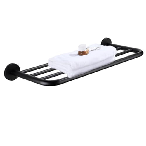 Hotel Towel Racks for Bathroom Wall Mounted, 30 Inch Towel Shelf for Bathroom, 2-Tier Bathroom Towel Rack, Black - color: Black, size: 30Inches 2PCS