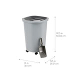 IRIS USA Pet Food Storage Container 25 lbs, Premium 60% Improved Airtight Seal with Air Valve, 2 Cup Scoop, Removable Wheels, Easy to Open - Made in the USA, Gray - color: Gray/Dark Gray, size: 25 lbs