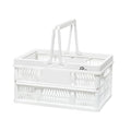 20 L Collapsible Shopping Basket, plastic basket, Basket with Handle, M (White) - color: White