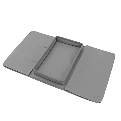 Sofa Tray Couch Arm Table Foldable Storage Holder with Large Tray and Side Pockets for Living Room Couch Organizer 600D Oxford Cloth (Gray) - color: Gray