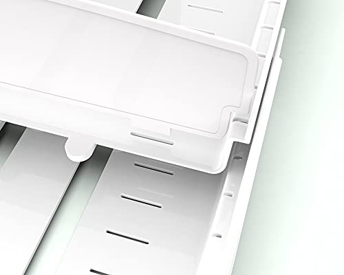 EVERIE Expandable Food Container Lid Organizer for Cabinet, Fits 12-Inch Deep or Deeper Cabinets , Adjustable 13.4" to 20.5", 10 Adjustable Dividers for lids , Drawer, Pantry and Kitchen Storage