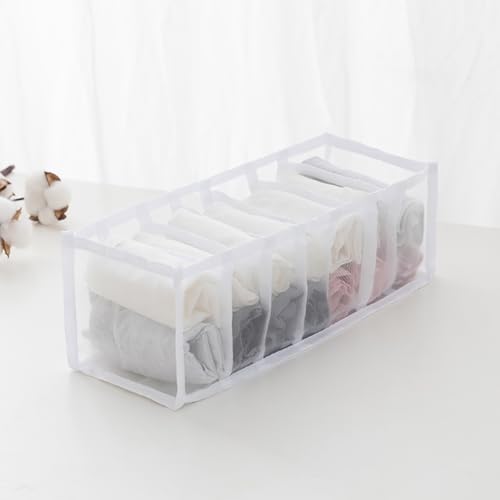 2 Pcs 11 Grids 7 Grids Underwear Drawer Organisers Sock Drawer Organizer Divider Underwear Storage Boxes Foldable Closet Dresser Drawer Organizer for Storing Socks White - color: White