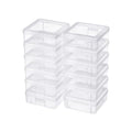 12 Pack Storage Containers with Latching Lid 5" x 5"x 1.9" Small Plastic Clear Stackable Boxes for Office and Beauty - size: Small-12 Pack