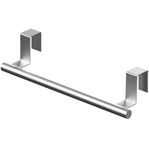 Over Cabinet Towel Bar 9" Kitchen Towel Rack - Silver, Stainless Steel Towel Holder for Cabinet - 1 Pack - color: Brushed Finish - 1 Pack
