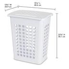 Sterilite Rectangular LiftTop Laundry Hamper with Lid, Handles to Easily Carry Clothes Between the Laundry Room and Bedroom, Plastic, White, 12-Pack - size: 12 Pack