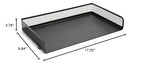 TRU RED Side‑Load Stackable Metal Letter Tray, Matte Black – Desktop Paper Organizer for Office Files & Documents