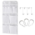 MISSLO Hanging Mesh Pockets Hold 340oz/1000ml Shampoo Shower Organizer with Over the Door Hooks