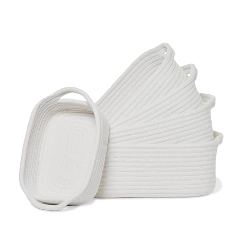 Storage Basket Set – 5-Piece Baskets for Organizing Home, Shelves, Nursery, Bathroom, Dog Toys, Small to Large Decorative Baskets – Off White - color: Off White, size: Pack of 5