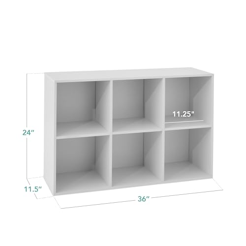 Best Choice Products 6-Cube Storage Organizer, 11in Shelf Opening, Bookcase, Display Shelf, Customizable w/ 3 Removable Back Panels – White - color: White, size: 6-Cube, 11in Shelf Opening