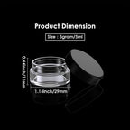 50 Pack 5 Gram 0.17OZ Clear Plastic Containers with Lids, Small Round Cosmetic Jars Makeup Travel Containers Jar for Cream, Bead, Eye Shadow, Samples, Jewelry, Lotions, Powders, Glitters Lip Gloss - color: Black Lid, size: 0.17 Ounce