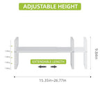 Expandable Cabinet Shelf Organizer Rack, Stackable Kitchen Counter Storage Shelves Stand, Adjustable Height Pantry Shelf Spice Rack(White-1 Pack, 8.7" D x 15.4-26.8" W x 9.8" H) - color: White-1 Pack