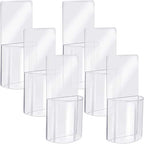6 Pieces Acrylic Remote Control Holder Transparent Wall Mount Organizer Clear Acrylic Media Storage Box